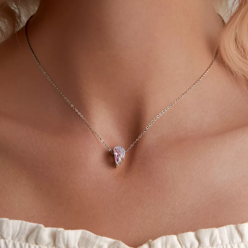 (resim) Pandora Stili Pembe Kardeşler Kalp Kolye - SCC2641 - Görüntüle 6