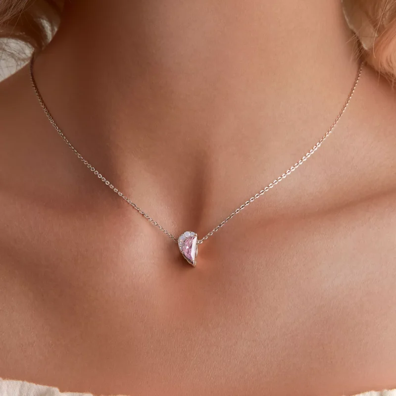 (resim) Pandora Stili Pembe Kardeşler Kalp Kolye - SCC2641 - Görüntüle 10