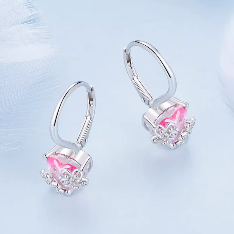 (resim) Pandora Stili Sakura Halka Küpe - BSE866 - Görüntüle 3