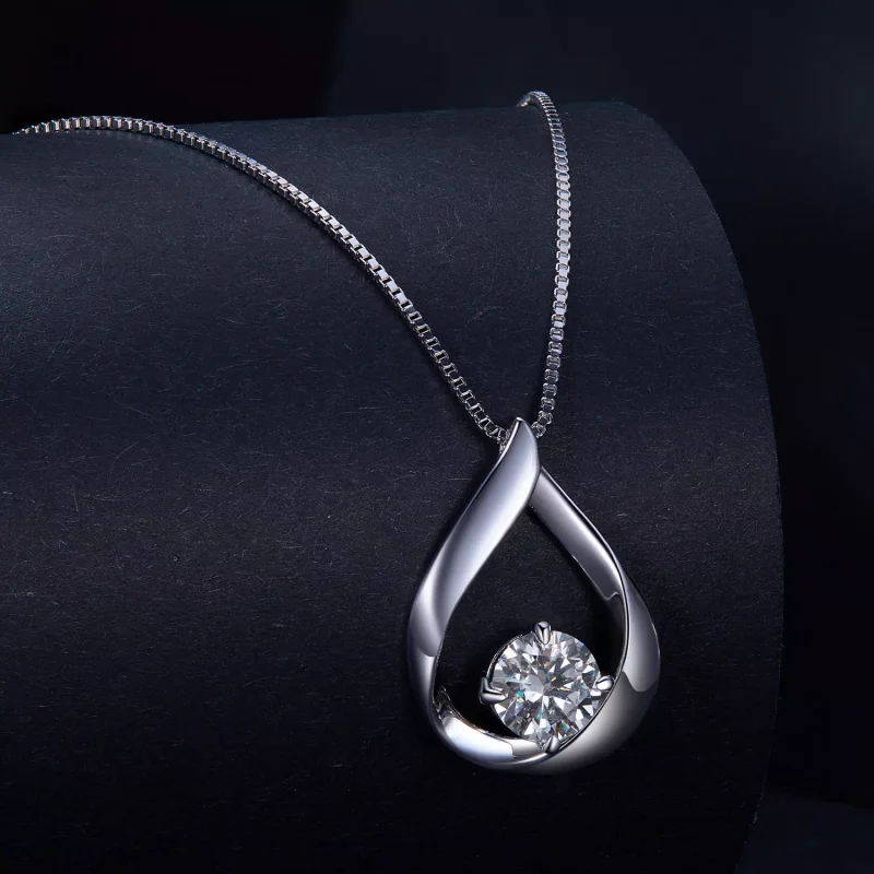 (resim) Pandora Stili Su Damlası Moissanite Kolye (Bir Sertifika) - MSN015 - Görüntüle 2