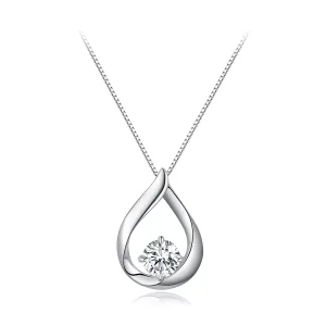 (resim) Pandora Stili Su Damlası Moissanite Kolye (Bir Sertifika) - MSN015