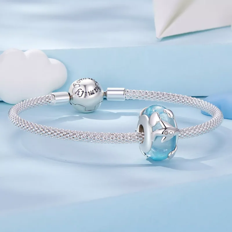 (resim) Pandora Stili Uçak Camlı Şanslı Takı - SCC2482 - Görüntüle 5