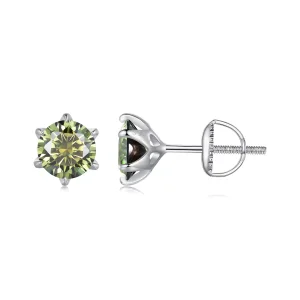 (resim) Pandora Stili Zümrüt Moissanite Küpe - MSE025-LGN