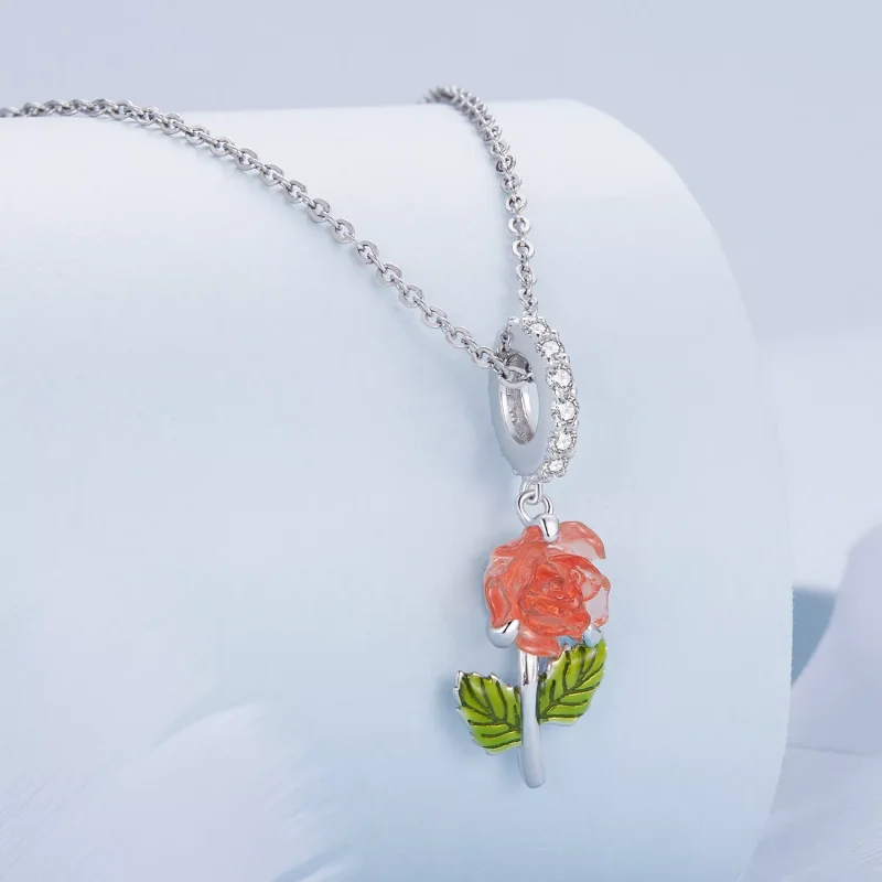(resim) Pandora Stilinde Kristal Gül Sallantı - BSC824-OG - Görüntüle 2