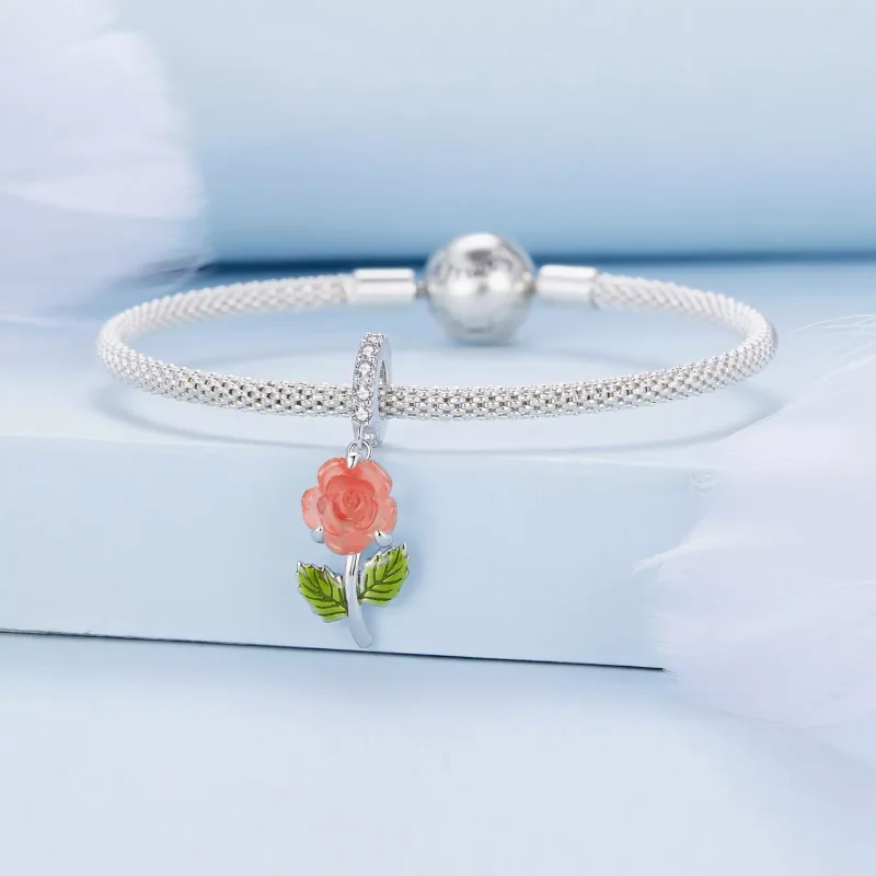 (resim) Pandora Stilinde Kristal Gül Sallantı - BSC824-OG - Görüntüle 3