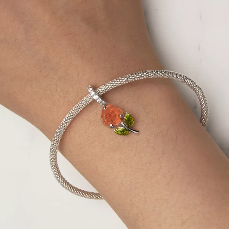 (resim) Pandora Stilinde Kristal Gül Sallantı - BSC824-OG - Görüntüle 6