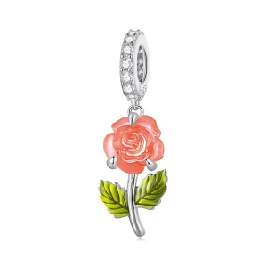 (resim) Pandora Stilinde Kristal Gül Sallantı - BSC824-OG