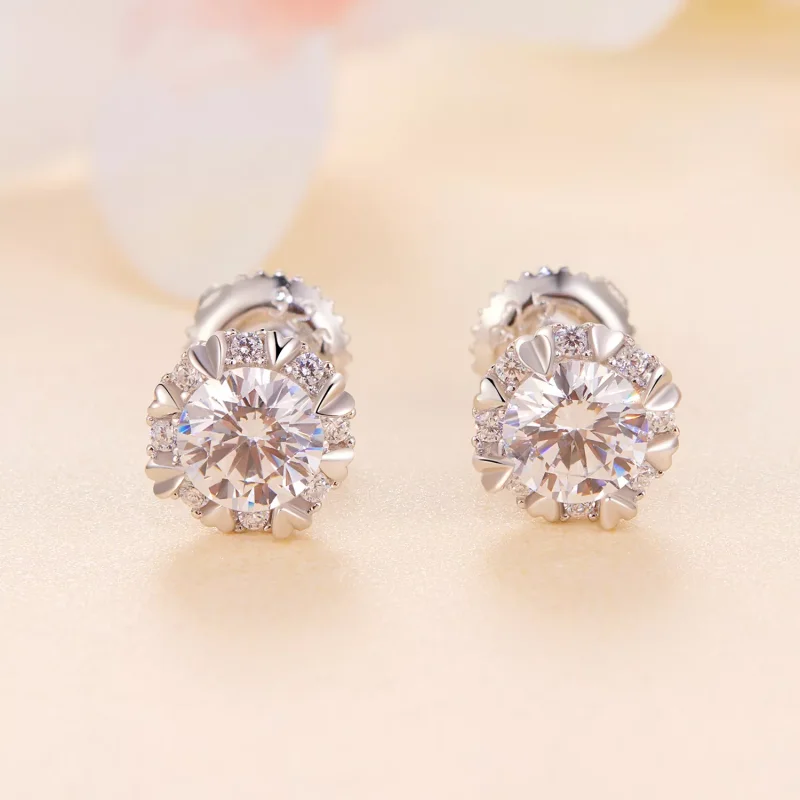 (resim) Pandora Stilinde Zarif Moissanite Küpe (İki Sertifika) - MSE017 - Görüntüle 2