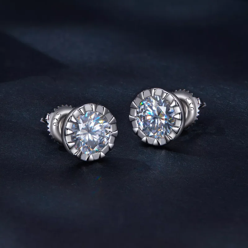 (resim) Pandora Tarzı 1 Karat Moissanite Küpe - MSE027 - Görüntüle 2