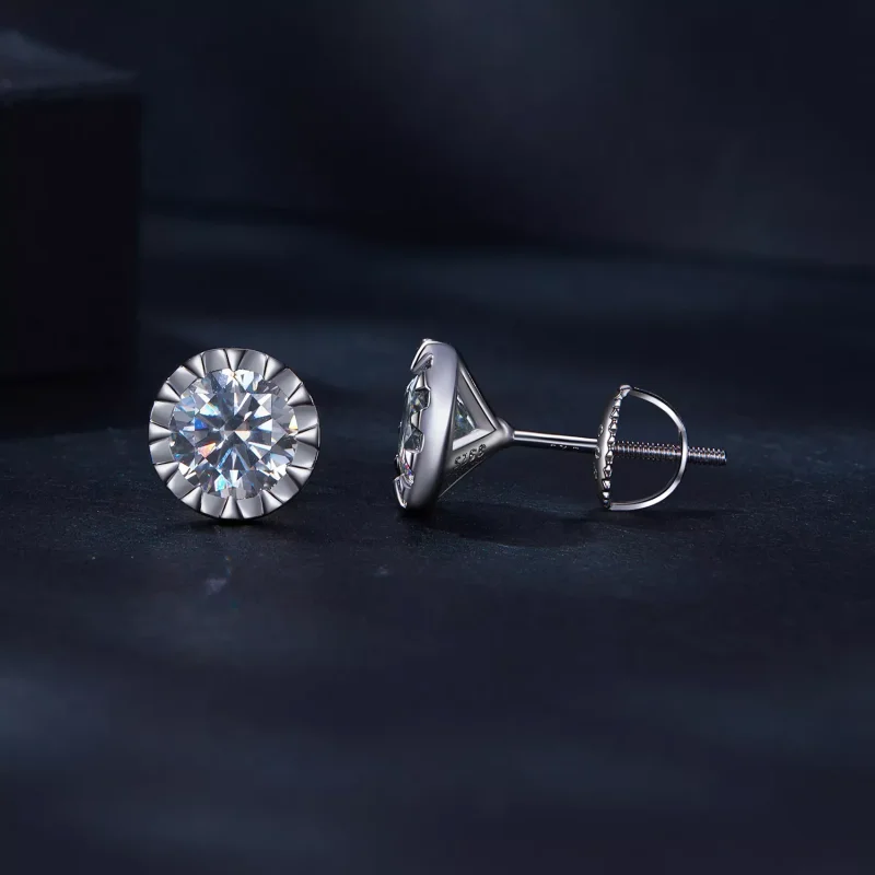 (resim) Pandora Tarzı 1 Karat Moissanite Küpe - MSE027 - Görüntüle 3
