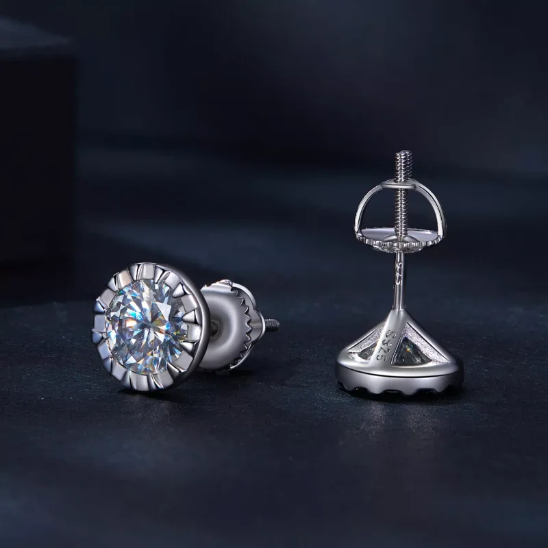 (resim) Pandora Tarzı 1 Karat Moissanite Küpe - MSE027 - Görüntüle 4