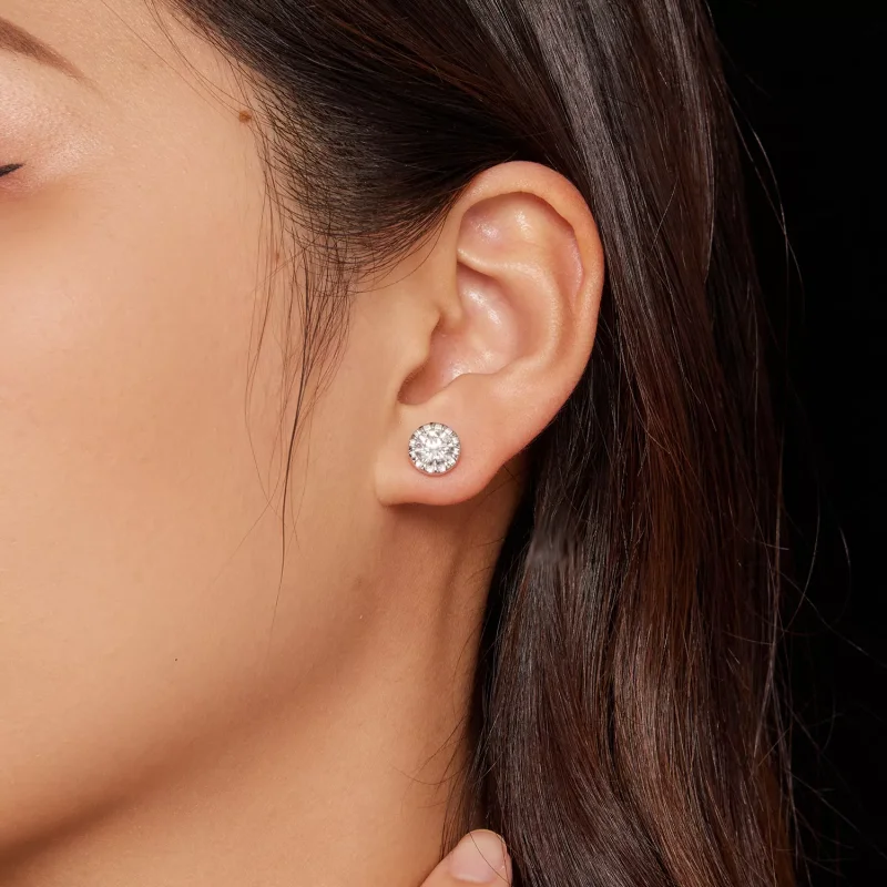 (resim) Pandora Tarzı 1 Karat Moissanite Küpe - MSE027 - Görüntüle 7
