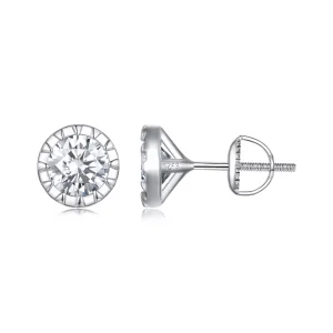 (resim) Pandora Tarzı 1 Karat Moissanite Küpe - MSE027