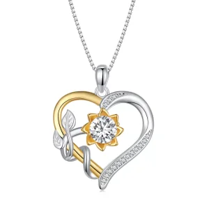 (resim) Pandora Tarzı Aşk Moissanite Kolye (Bir Sertifika) - MSN012
