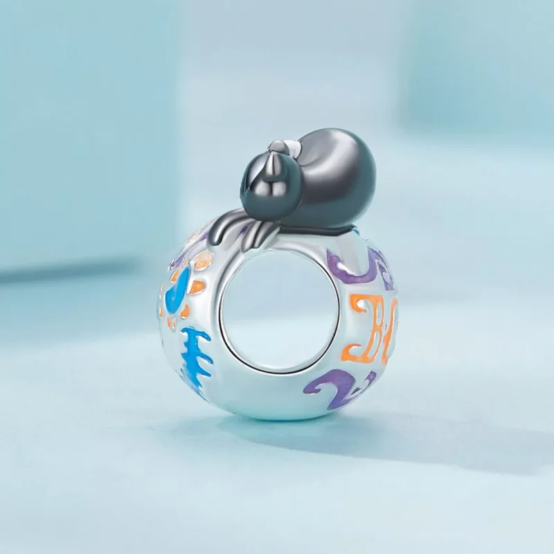 (resim) Pandora tarzı Cadılar Bayramı Jack-O-Lantern (Korkuluk Kafa) Şanslı Boncuk - SCC - Görüntüle 3