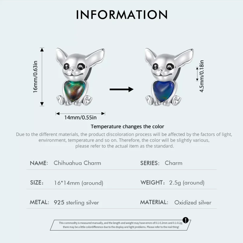 (resim) Pandora tarzı Chihuahua Charm - SCC2601 - Görüntüle 4