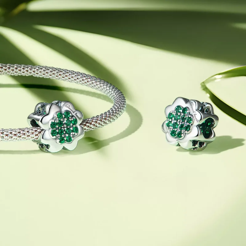 (resim) Pandora Tarzı Dört Yapraklı Yonca Şanslılık İğnesi - SCC2604 - Görüntüle 4