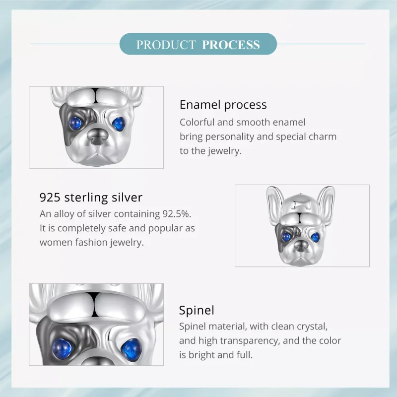 (resim) Pandora tarzı French Bulldog Charm - SCC2588 - Görüntüle 6