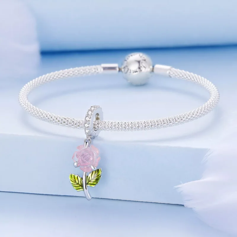 (resim) Pandora Tarzı Kristal Gül Sallantı - BSC824 - Görüntüle 3