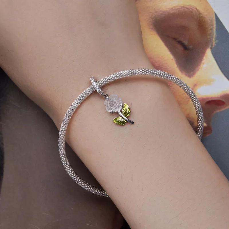 (resim) Pandora Tarzı Kristal Gül Sallantı - BSC824 - Görüntüle 5