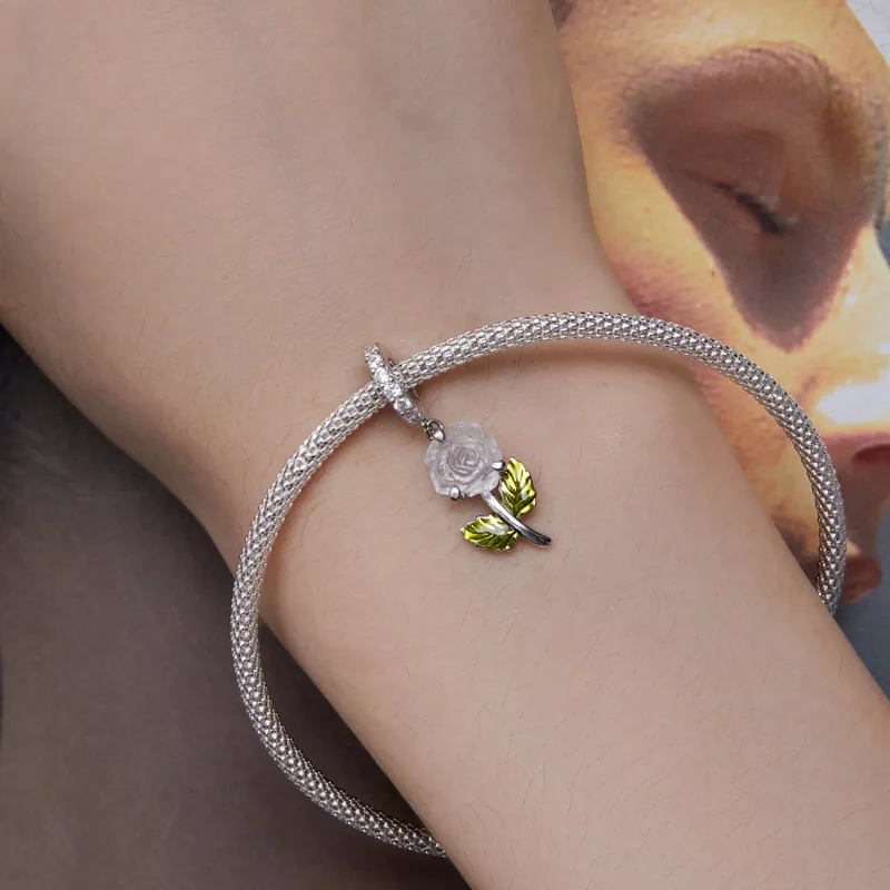 (resim) Pandora Tarzı Kristal Gül Sallantı - BSC824 - Görüntüle 6