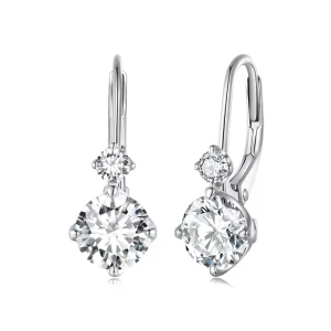 (resim) Pandora tarzı Moissanite Halka Küpe (İki Sertifika) - MSE031