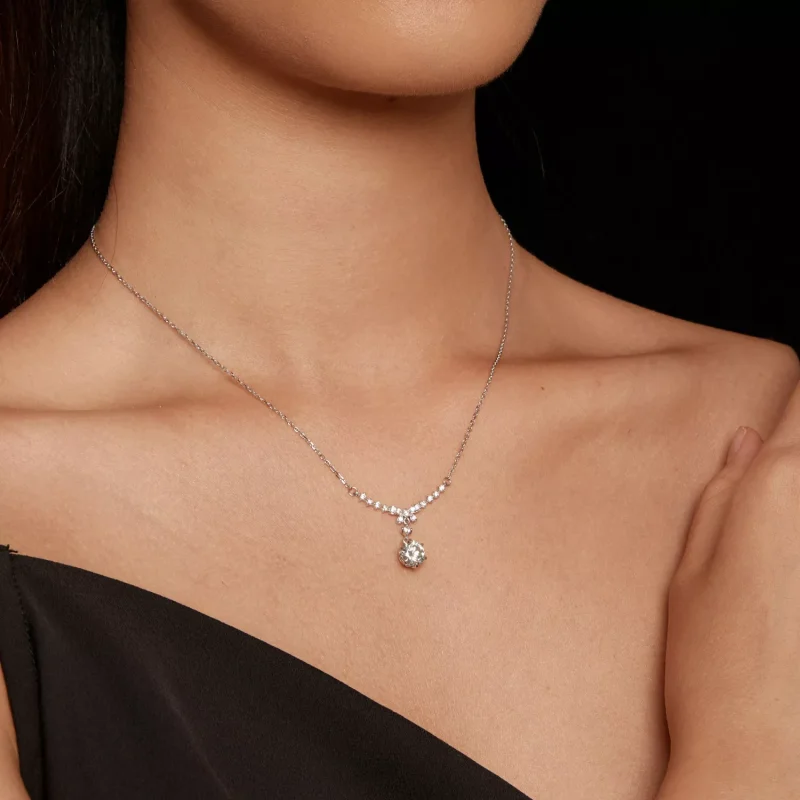 (resim) Pandora Tarzı Moissanite Kolye (Bir Sertifika) - MSN020 - Görüntüle 7