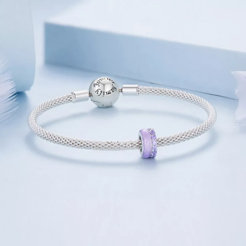 (resim) Pandora tarzı Mor Çift Katmanlı Silikon Spacer - BSC883-VT - Görüntüle 5