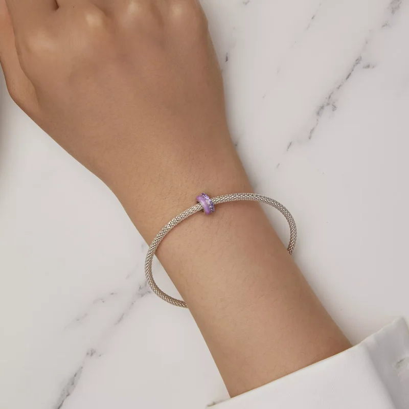 (resim) Pandora tarzı Mor Çift Katmanlı Silikon Spacer - BSC883-VT - Görüntüle 6
