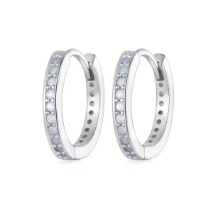 (resim) Pandora tarzı Pembe Opal Halka Küpe - BSE875