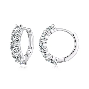 (resim) Pandora tarzı Yarı Halka Moissanite Elmas Küpe - MSE033
