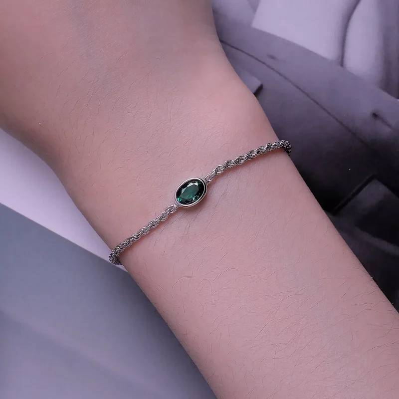 (resim) Pandora tarzında hafif lüks Yeşil Zirkonya Chopard Bileklik - BSB116 - Görüntüle 5