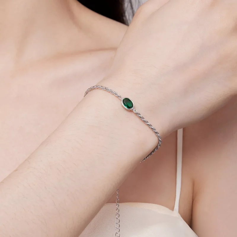 (resim) Pandora tarzında hafif lüks Yeşil Zirkonya Chopard Bileklik - BSB116 - Görüntüle 6