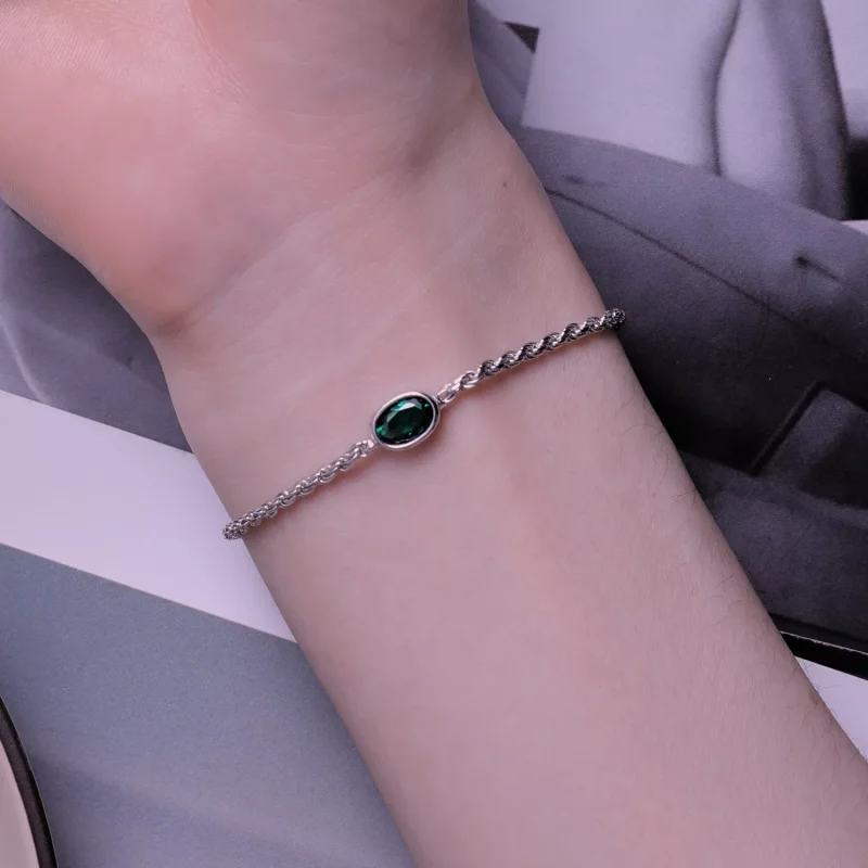 (resim) Pandora tarzında hafif lüks Yeşil Zirkonya Chopard Bileklik - BSB116 - Görüntüle 7