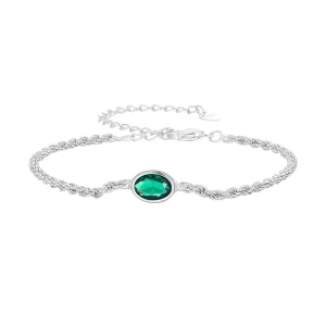 (resim) Pandora tarzında hafif lüks Yeşil Zirkonya Chopard Bileklik - BSB116