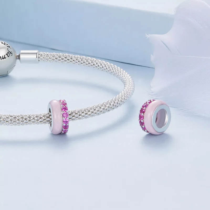 (resim) Pandora tarzında Pembe Çift Katmanlı Silikon Aralayıcı - BSC883-PK - Görüntüle 4