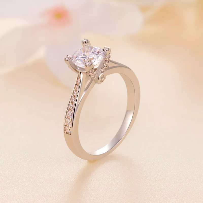 (resim) Pandora tarzında zarif Moissanite düğün yüzüğü - MSR026 - Görüntüle 2