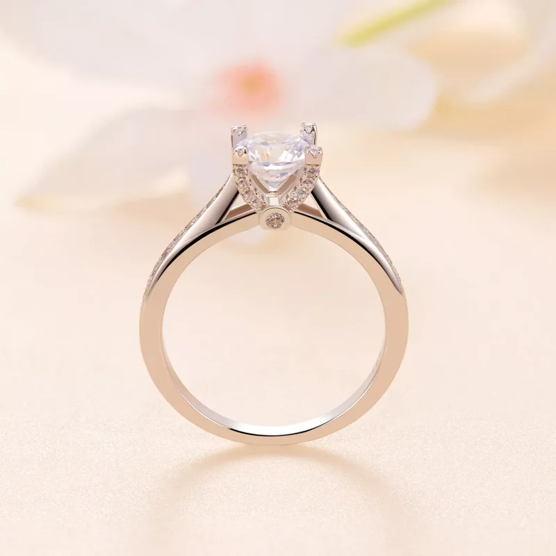 (resim) Pandora tarzında zarif Moissanite düğün yüzüğü - MSR026 - Görüntüle 4