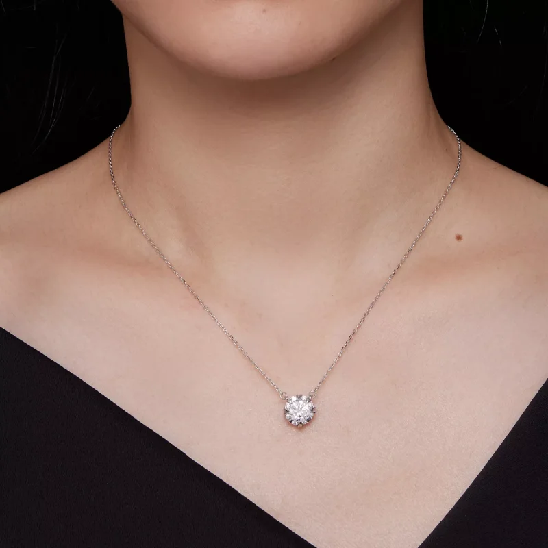 (resim) Pandora tarzında Zarif Moissanite Kolye (Bir Sertifika) - MSN011 - Görüntüle 6