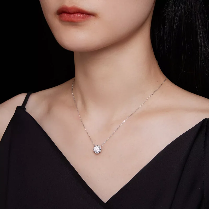 (resim) Pandora tarzında Zarif Moissanite Kolye (Bir Sertifika) - MSN011 - Görüntüle 7