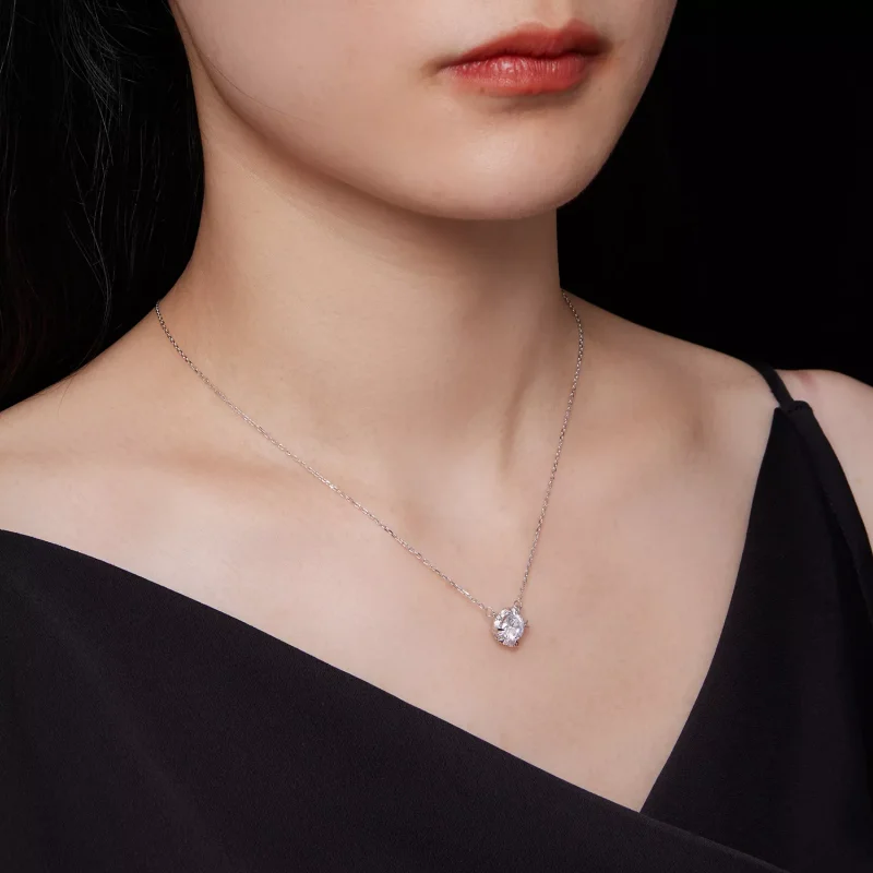 (resim) Pandora tarzında Zarif Moissanite Kolye (Bir Sertifika) - MSN011 - Görüntüle 8
