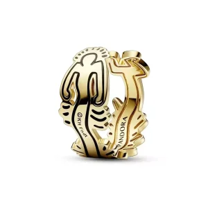 (resim) Keith Haring™ x Pandora Dalgalı Figürlü Açık Halka - 162226C01