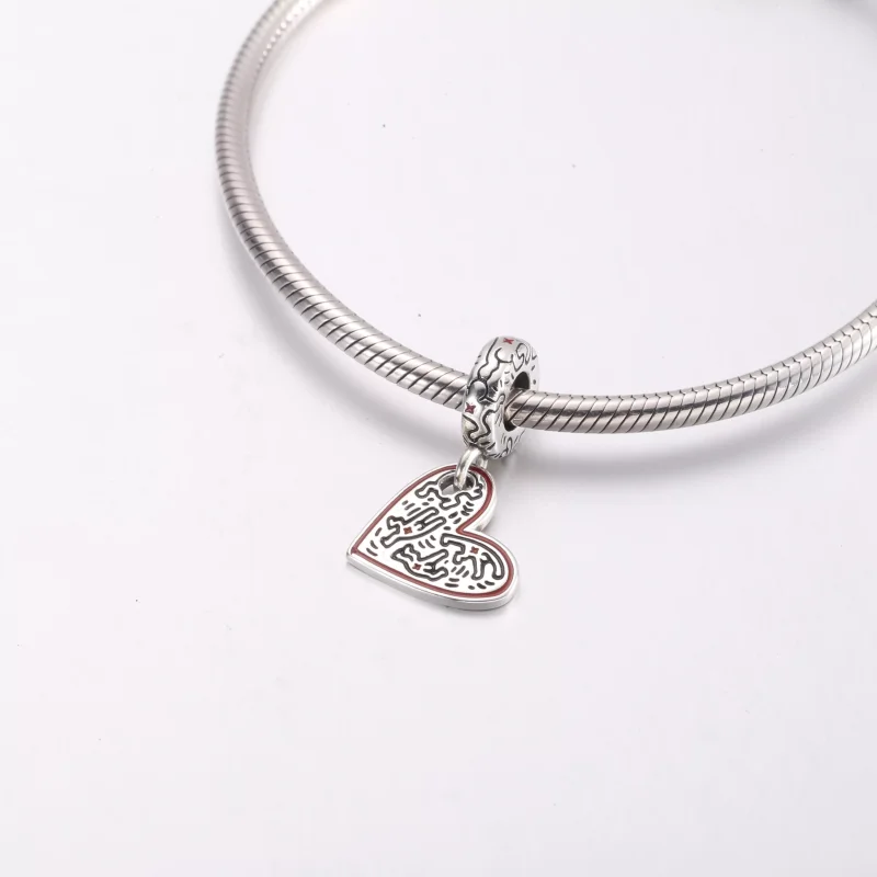 (resim) Keith Haring™ x Pandora Line Art People Heart Dangle Charm - 792215C01 - Görüntüle 4