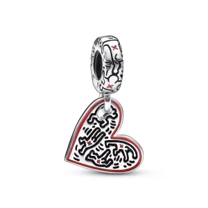 (resim) Keith Haring™ x Pandora Line Art People Heart Dangle Charm - 792215C01