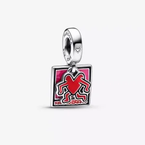 (resim) Keith Haring™ x Pandora Yürüyen Kalp Çift Sallantılı Charm - 792216C01