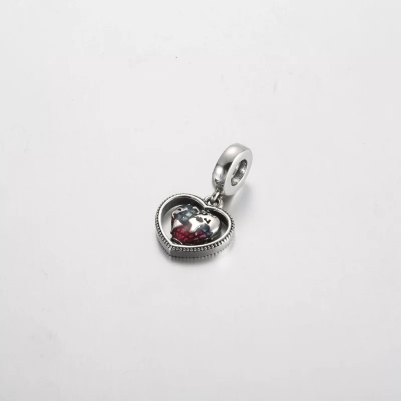 (resim) Pandora Ailesi Dönen Kalp Küre Sallantılı Charm - 792240C01 - Görüntüle 2