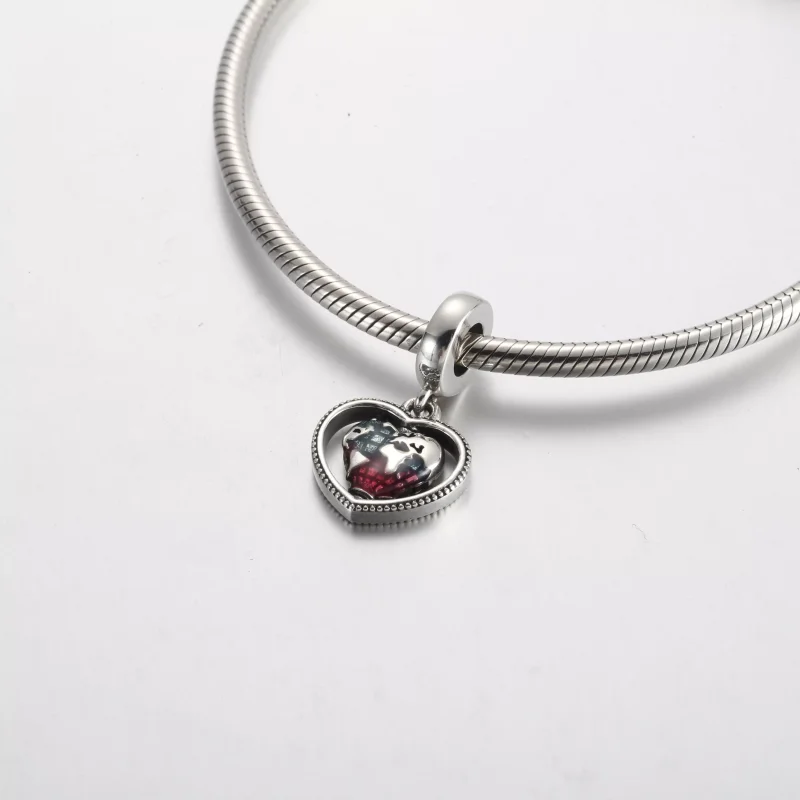 (resim) Pandora Ailesi Dönen Kalp Küre Sallantılı Charm - 792240C01 - Görüntüle 4