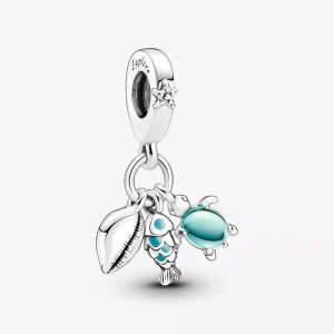 (resim) Pandora Balık, Deniz Kaplumbağası ve Kabuklu Üçlü Sallantılı Charm - 791697C01