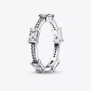 (resim) Pandora Dikdörtgen Bars Işıltılı Pavé Yüzük - 192397C01