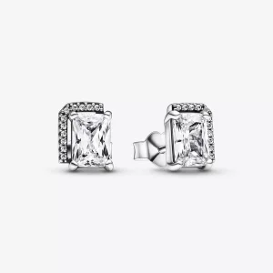 (resim) Pandora Dikdörtgen Işıltılı Halo Küpe - 292380C01
